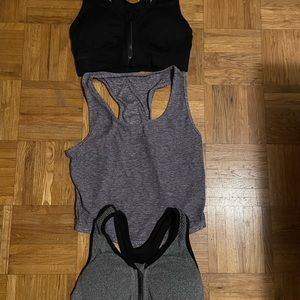 3 Medium size work out tops/ aerobic / running bra/ athletic wear
